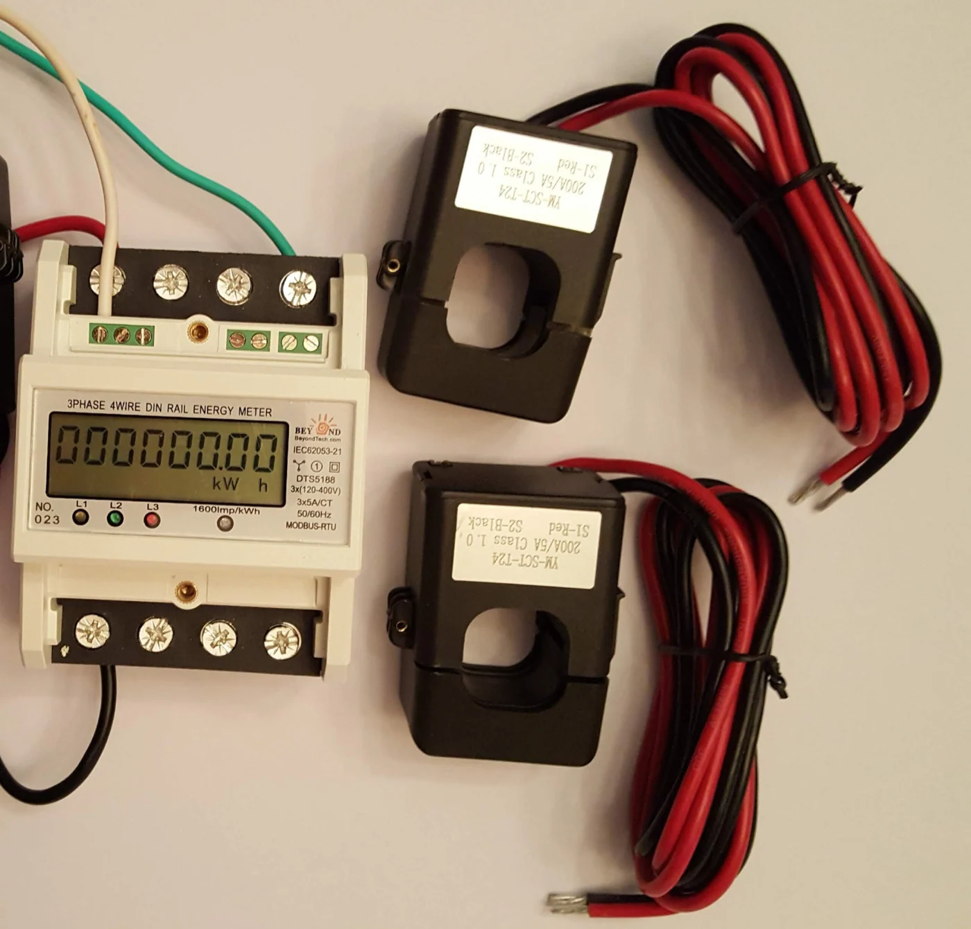 BY1248CT2 DIN Rail Energy Meter + 2 CTs